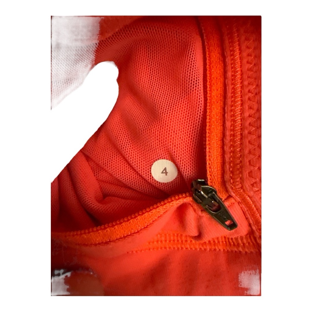 lululemon Coral and Black striped workout Jacket Size 4 jogging, gym, yoga - Picture 3 of 4